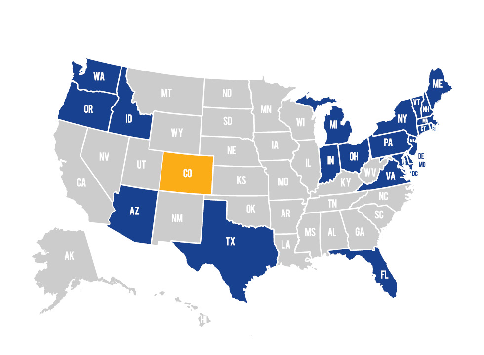 Map of Priority Funding states they lend in