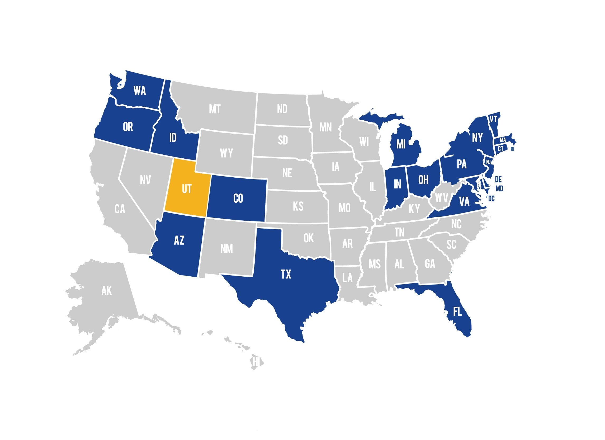 Map of Priority Funding states they lend in